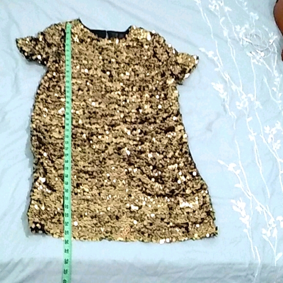 Black evening dress with gold sequins - Picture 3 of 5